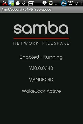 Samba Filesharing Screenshot Image