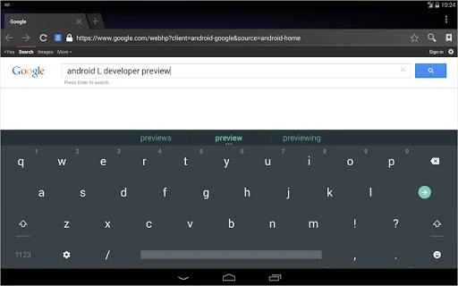 Android L Keyboard Screenshot Image