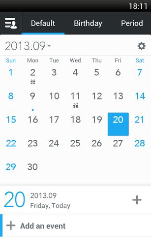 ZDcal-Calendar, Agenda, Period Screenshot Image