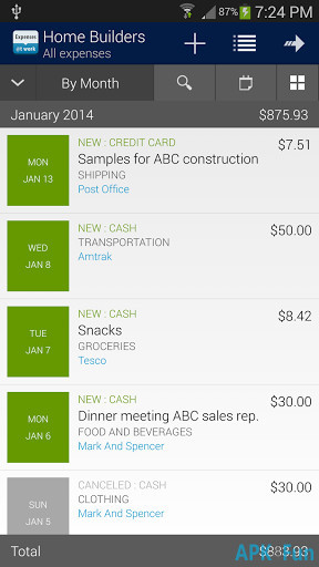 Expenses @t Work Screenshot Image