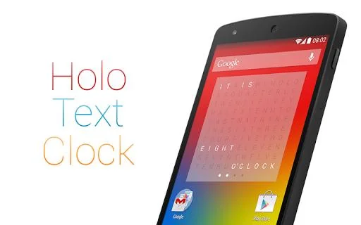 Holo Text Clock Free Screenshot Image