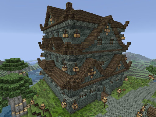 Epic Minecraft Castle Building Screenshot Image