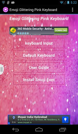 Emoji Glittering Pink Keyboard Screenshot Image