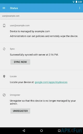 Google Apps Device Policy Screenshot Image