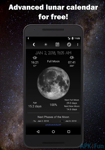 Moon Phase Calendar Screenshot Image